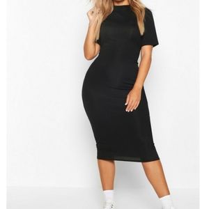 High neck short sleeve dress